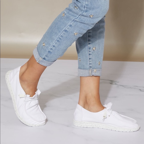 White Lace Up Comfy Shoes - Picture 3 of 6